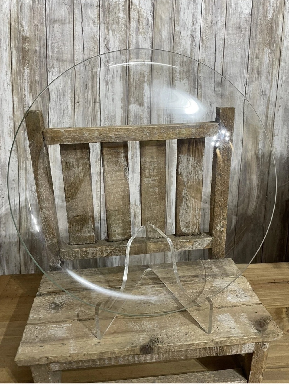 Made in Italy Clear Glass Serving Platter  Round 13.25” New In Box!